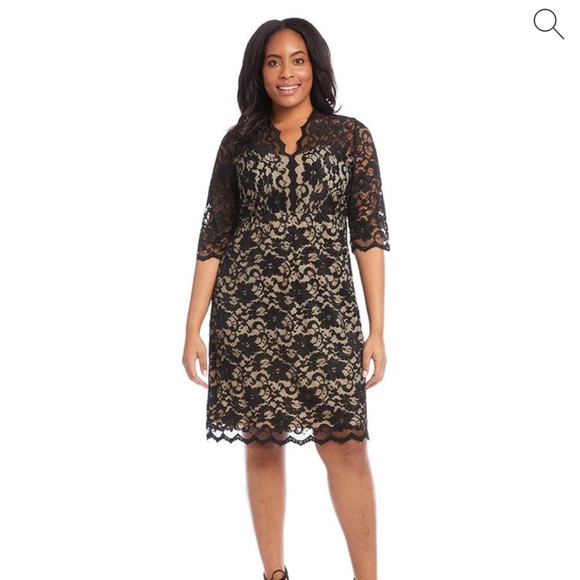 Karen Kane Scalloped Stretch Lace Dress - Picture 1 of 6